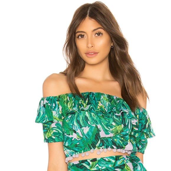 Lovers + Friends Tops - Lovers + Friends lilac palm Alicia crop top